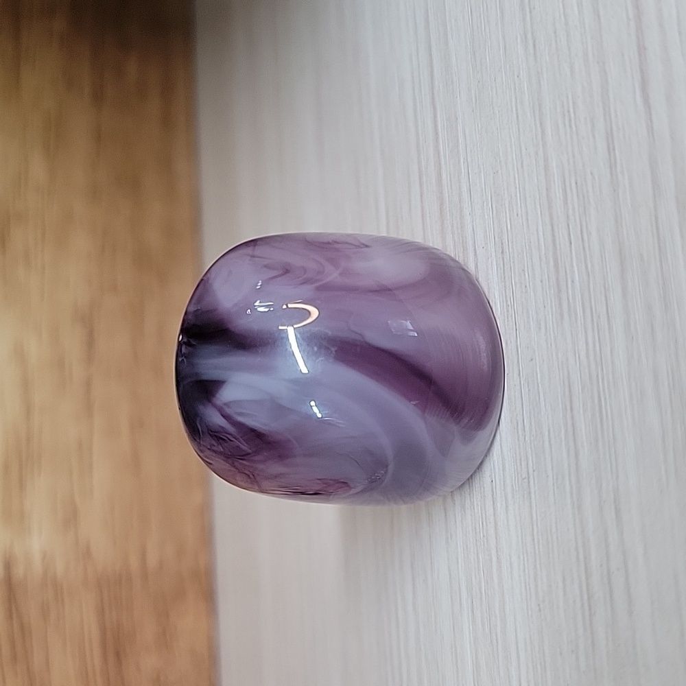 Purple Bold Swirl Statement Ring, Metal Free